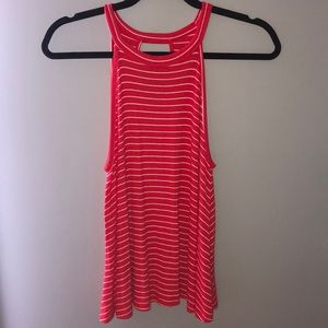 Red and White Striped Scoop Neck Tank